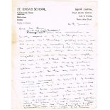 1910 (June 26) Letter from Padraig Pearse A one page handwritten letter on Scoil Eanna, Rathmines