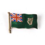 19th century Gold green ensign brooch. A 9ct gold and enamel sweetheart's brooch in the form of a