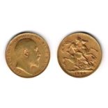 George V, Edward VII and George VI gold sovereigns. 1906, 1907 & 1911. L