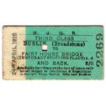 1916 (24 April) Easter Rising. Midland Great Western Railway ticket to Fairyhouse Races. A third