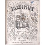 1870-1872 Zozimus magazine, bound. A quarter calf bound, gilt edged complete run of Zozimus magazine