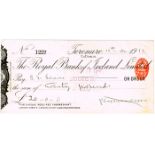 1913 (December 19) Padraig Pearse signed cheque. A cheque for twenty pounds drawn on the Terenure