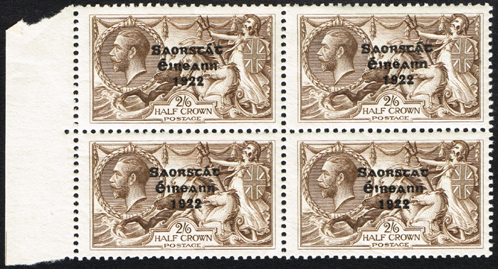 Ireland. Free State overprint by government printer - Wide Date 2s6d with 'missing accent'
