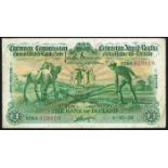 Currency Commission Consolidated Banknote 'Ploughman' Bank of Ireland One Pound, 4-10-38 87BA029018.