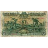 Currency Commission Consolidated Banknote 'Ploughman' National Bank One Pound 6-5-29 01NA013608.