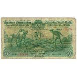 Currency Commission Consolidated Banknote 'Ploughman' Munster & Leinster Bank One Pound 6-5-29