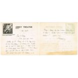 1923-1935 Abbey Theatre, collections of letters and documents. A collection of signed manuscript