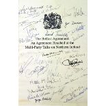 1998 (10 April) Good Friday Agreement facsimile signature sheet Justine McCarthy of the Irish