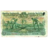 Currency Commission Consolidated Banknote 'Ploughman' National Bank One Pound 14-2-35 23NA035765.