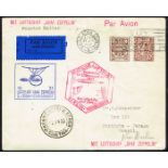 Ireland.1933 (29 June) cover Dublin to Brazil via Graf Zeppelin. With 2½d and 10d definitives,