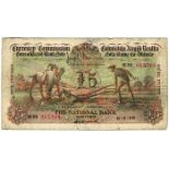 Currency Commission Consolidated Banknote 'Ploughman' National Bank Five Pounds 6-5-29 01NK065704.