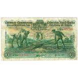 Currency Commission Consolidated Banknote 'Ploughman' Bank of Ireland One Pound 8-2-37 67BA021761.