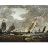 William Sadler II (c.1782-1839) LANDING OF THE FRENCH AT KILLALA, 1798 oil on panel titled on