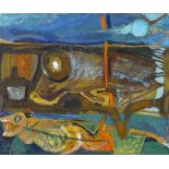 Gerard Dillon (1916-1971) SEA BEAST oil and sand on board signed on reverse; with Taylor Galleries