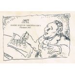 Sir William Orpen RA RI RHA (1878-1931) SELF PORTRAIT ink on headed stationery - 'Oriel, South