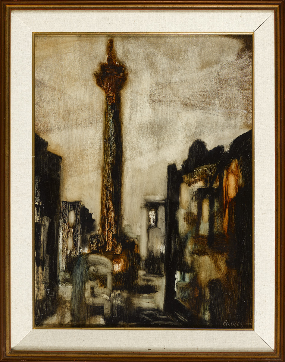 Séamus Ó Colmáin (1925-1990) NELSON'S PILLAR, 1966 oil on board signed lower right 24 x 18in. (60.96 - Image 2 of 2