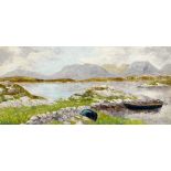 Fergus O’Ryan RHA (1911-1989) LAKE WITH MOUNTAINS IN THE DISTANCE oil on board signed lower right 12