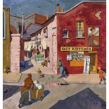 Harry Kernoff RHA (1900-1974) QUEEN'S MEWS COURT, STORE STREET, DUBLIN, c.1939-1940 oil on panel