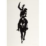 Louis le Brocquy HRHA (1916-2012) THE TÁIN. HORSEMAN, 1969 lithographic brush drawing; (no. 53