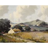 Charles J. McAuley (1910-1999) LANDSCAPE WITH THATCHED COTTAGE oil on canvas signed lower left 12¾ x