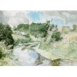 Terence P. Flanagan RHA PPRUA (1929-2011) RIVER SCENE watercolour signed lower right 12 x 16½in. (