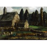 Séamus Ó Colmáin (1925-1990) GLENDALOUGH, COUNTY WICKLOW oil on board signed lower left 18 x