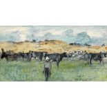 Maurice MacGonigal PRHA HRA HRSA (1900-1979) COWS, CONNEMARA, 1978 watercolour signed and dated