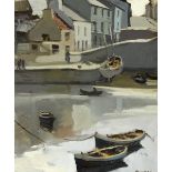 Cecil Maguire RHA RUA (b.1930) ROUNDSTONE HARBOUR, 1970 oil on board signed and dated lower right;