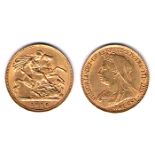 GB. Gold half sovereigns 1896 and 1903 and South Africa gold half pond 1895. About fine to fine. (3)