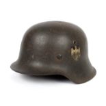 1939-1945 German Third Reich, M42 single decal Army helmet. With National shield decal, leather