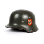 1939-1945 German Third Reich, M40 double decal SS2 helmet. With leather liner and chin strap,