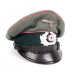 1939-1945 German Third Reich, Wehrmacht Panzer division NCO's visor cap. the crown and band bordered