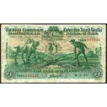 Currency Commission Consolidated Banknote 'Ploughman' Bank of Ireland One Pound pair (2) 8-2-37,