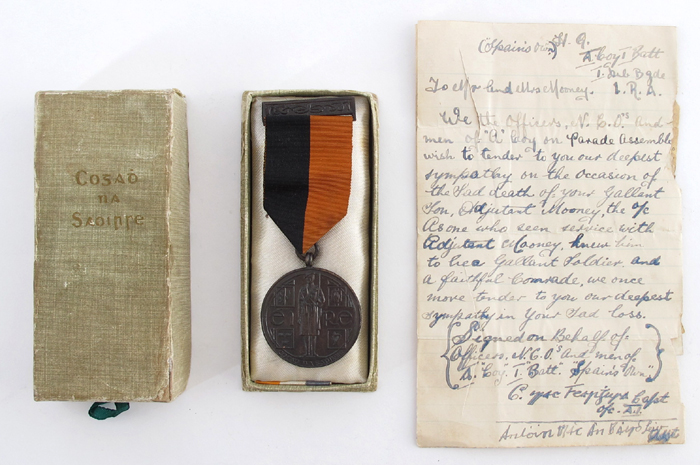 1917-1921 War of Independence service medal named to James Mooney, Adjutant, A Coy, 1st Battalion, - Image 3 of 5