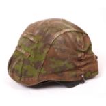 1939-1945 German Third Reich, Waffen-SS helmet cover. A reversible Platanenmuster camouflage hook-on