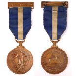 1939-1946. Emergency Service Medal. Merchant Marine issue. With ribbon and clasp, the latter stamped