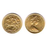 Isle of Man. Gold sovereign, 1973. Uncirculated.