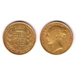 GB Victoria gold sovereigns, young head, shield reverse, 1853 and 1868. Fine. (2)