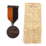 1917-1921 War of Independence service medal named to James Mooney, Adjutant, A Coy, 1st Battalion,