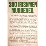 1918 WWI Irish recruiting posters, '300 Irishmen Killed' and 'An American View' (2) A poster