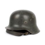 1939-1945 German Third Reich, M42 Army helmet With leather liner and chin strap, maker's mark 'HKO