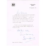 1973 (September 20) Signed letter from Edward Heath to Major General Thomas O'Carroll, Chief of