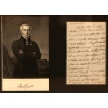 1847 (March 15) Duke of Wellington signed autograph letter. A 2½-page letter, headed 'Confidential',
