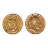 GB Victoria gold sovereigns, Jubilee head, 1888 and 1892. Very fine. (2)