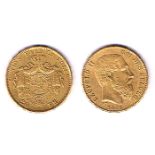 Belgium. Gold twenty francs, Leopold 1875 (French) and 1914 Albert (Flemish). (2) Fine and extremely