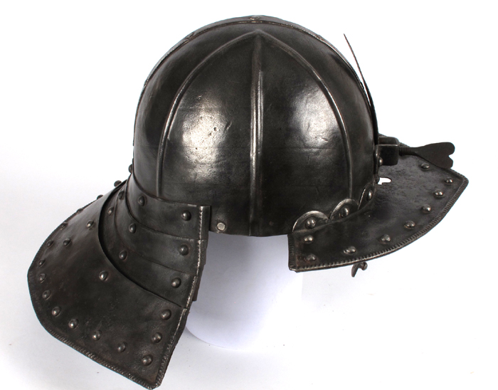 Mid 17th century Continental lobster-tail pot helmet English Civil War period cavalry trooper's ‘