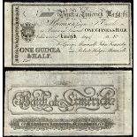 Bank of Limerick One Guinea & Half, unissued. "For George Maunsell, John Kennedy and Robert Hedges