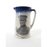 1922 Michael Collins commemorative jug A Staffordshire earthenware jug, the ivory ground transfer