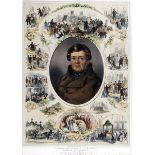 1875 Daniel O'Connell, centenary of his birth, lithograph. A hand coloured lithograph, published