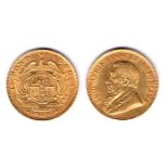 South Africa. Republic gold one pond, 1897 and 1898. Both fine also another 1898 with mount and very